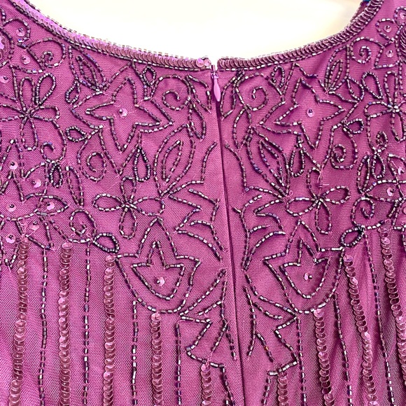 ADRIANNA PAPELL Womens Sequined Long Evening Gown Purple Size 8 - Picture 10 of 13